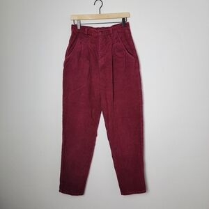 Bill Blass Vintage Burgandy High Waist Corduroy Straight